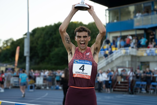 Relay team celebrating